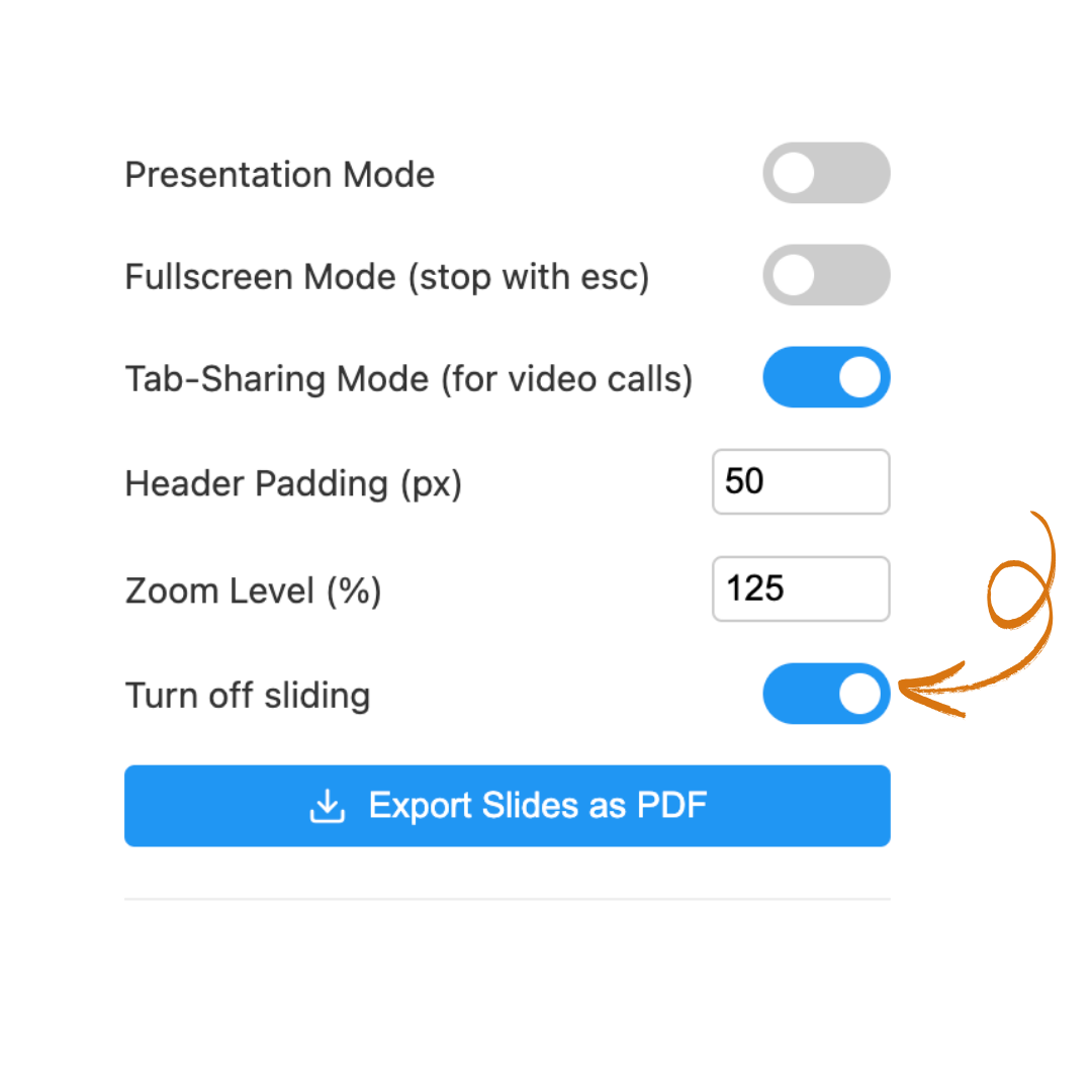 Presentation Mode Settings