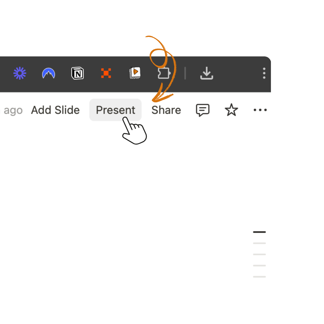 Present button in Notion